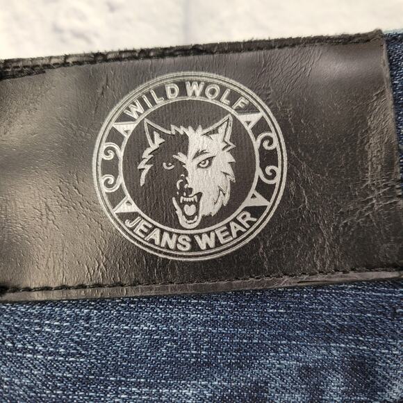 Wild Wolf Yelang Chinese Dark Wash Midrise Straight Leg Jeans size 27 - Picture 11 of 13